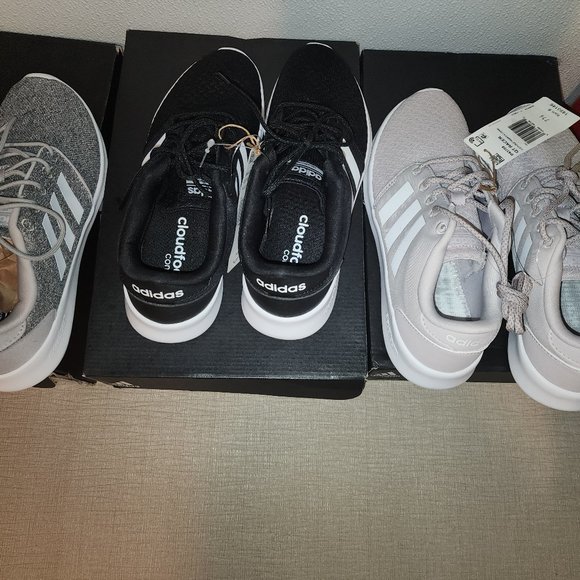 Adidas Women's Cloudfoam QT Racer Shoes - Cloud White - Picture 2 of 8